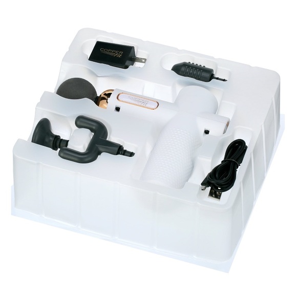 NWT COPPER FIT HEALTH PLUS DEEP TISSUE MASSAGER GUN. WHITE/GOLD - Picture 7 of 13